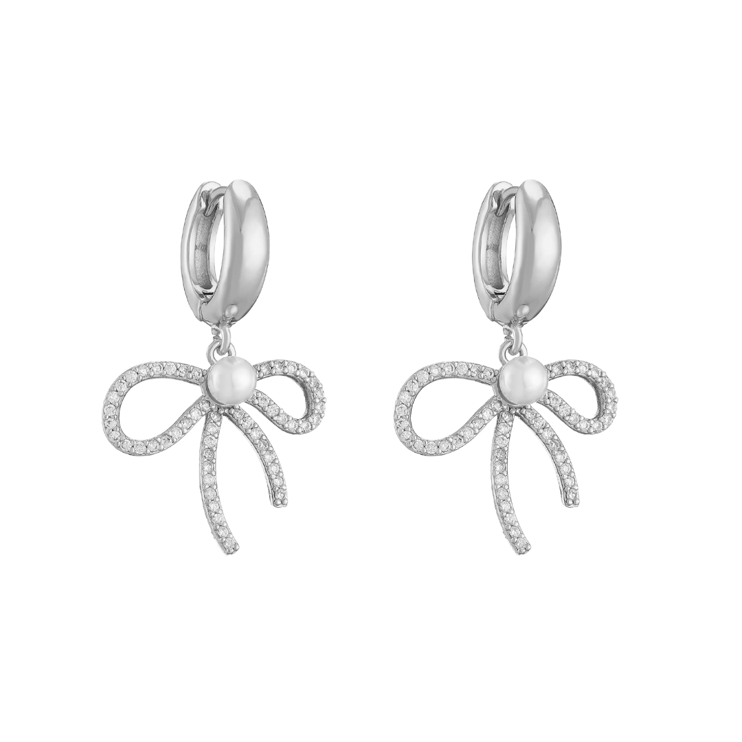 Rosies Orecchini fiocco di perle: Bianco / Oro
