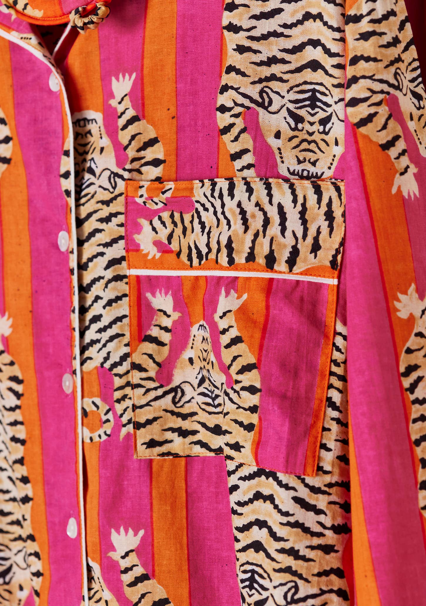 Namaste Pigiama a righe con stampa tigre