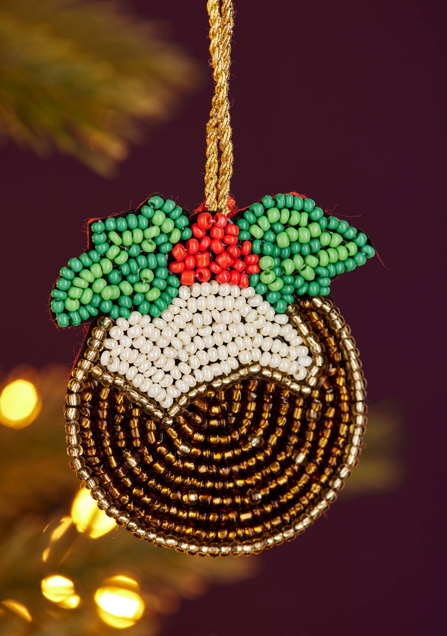 Namaste Decorazione con Perline a Forma di Pudding di Natale