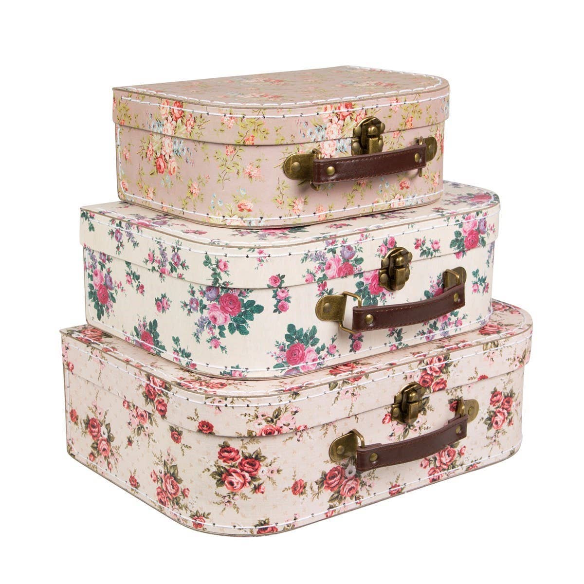 Sass & Belle Europe Valigie Vintage Rose - Set di 3