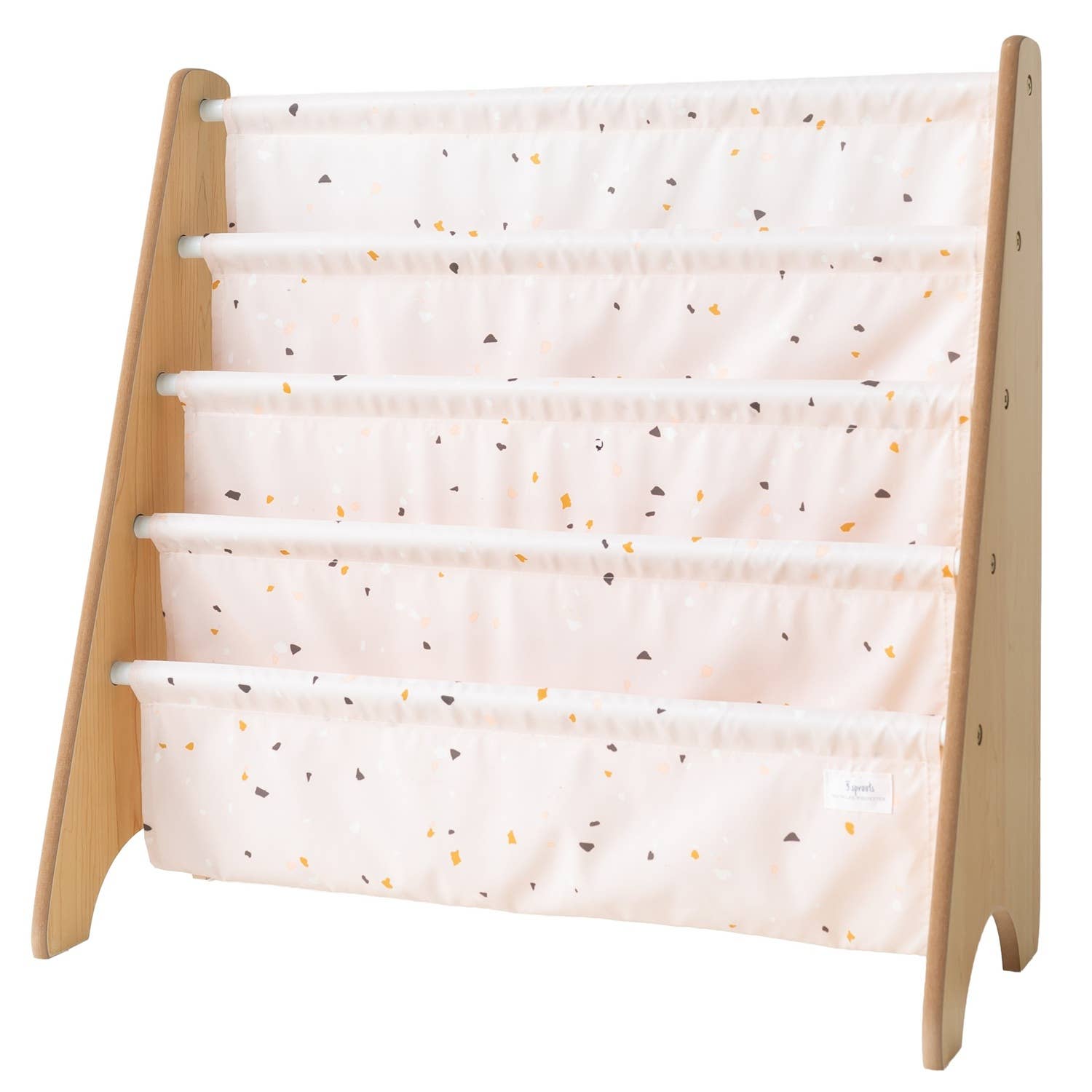 3 Sprouts Libreria per bambini con tessuto riciclato - Terrazzo: Crema Terrazzo