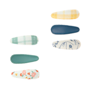 GRECH & CO Set di Fermagli Snap Cottage da 3 | Organico | Lille Cottage Club: Floreale Scandi + Plaid di Grano Saraceno