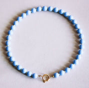 Bazou Collana di perline Miyuki - azzurro chiaro/giallo