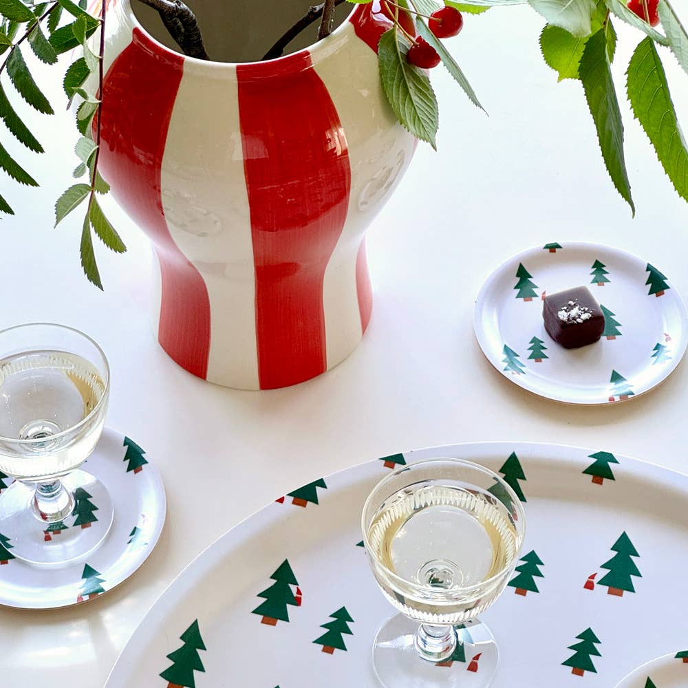BLU KAT CHRISTMAS FOREST - Set di 4 sottobicchieri, 11 cm