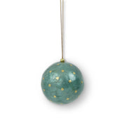 Kinta Palla di Natale con cappuccio, pois e dettagli dorati, 6 cm: Bianco
