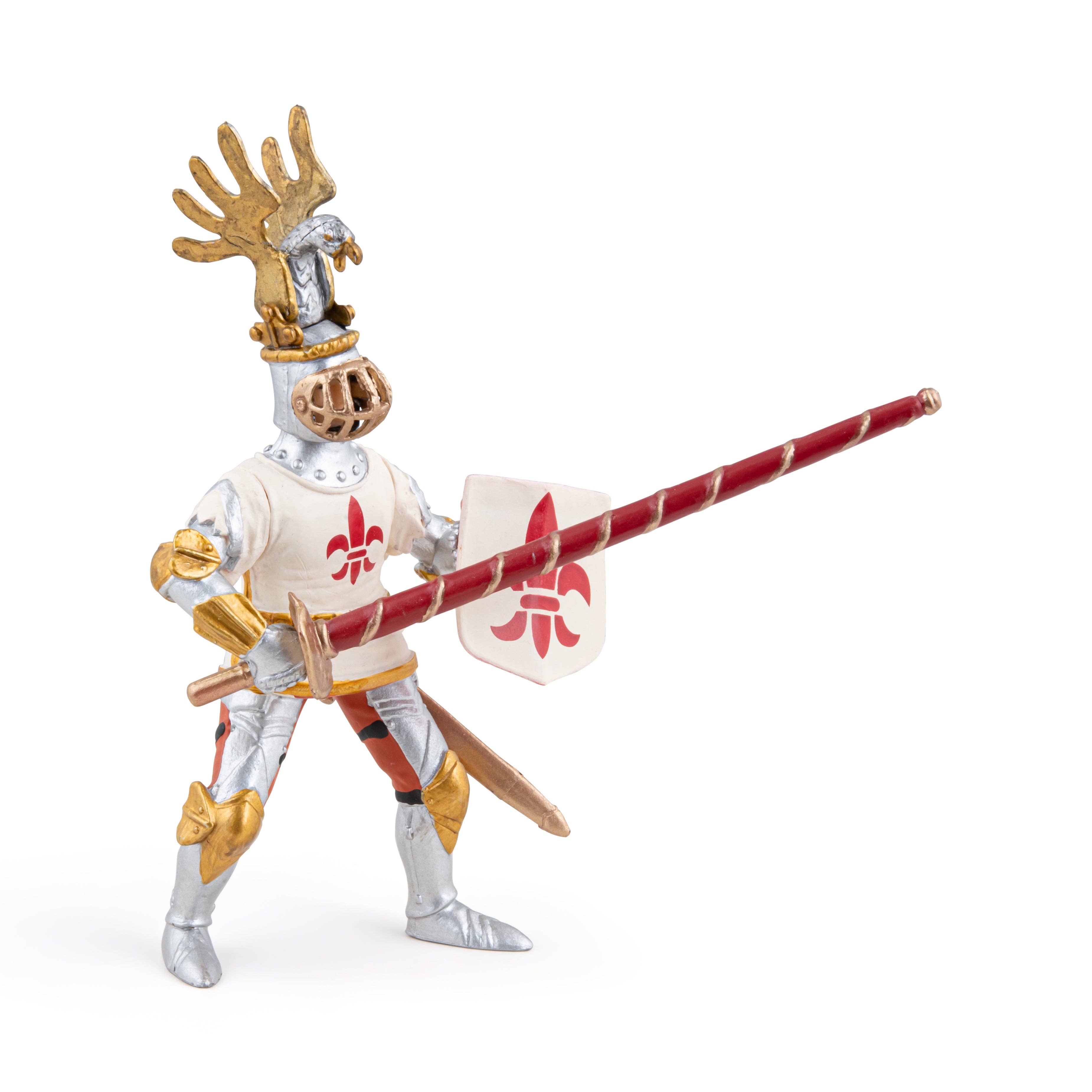 Papo Statuina Cavaliere bianco con giglio
