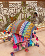 SOUK in the CITY Cuscini MOUIRA Multi Stripe & Pompom - 50/50