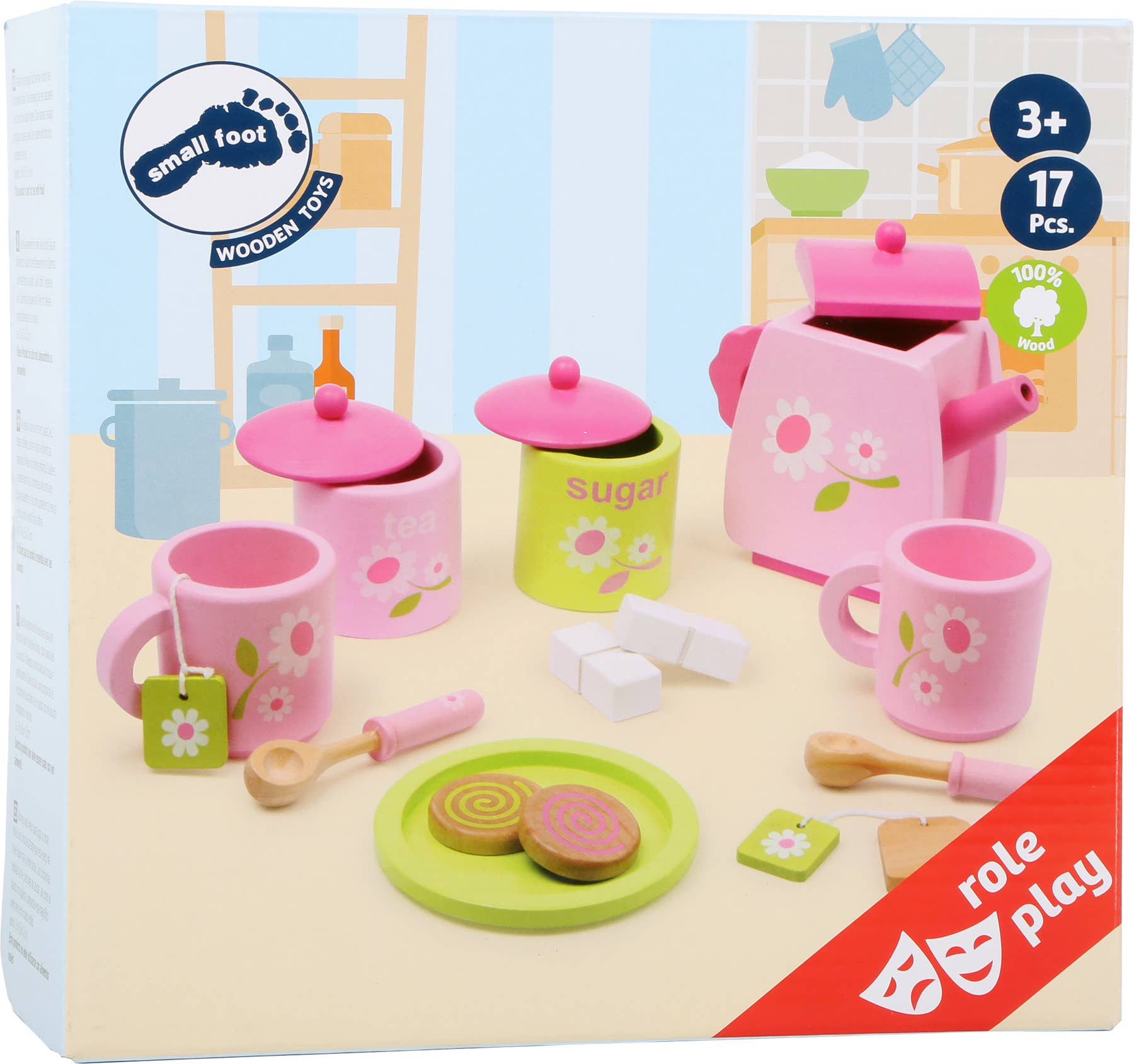 Small foot Set da tè per bambini con motivo floreale