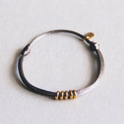 Bazou Bracciale Raso Con Anelli - Tortora/Oro