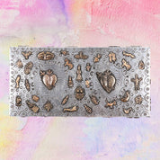 PINK PAMPAS Scatola in Legno artigianale messicano con ciondoli ex voto