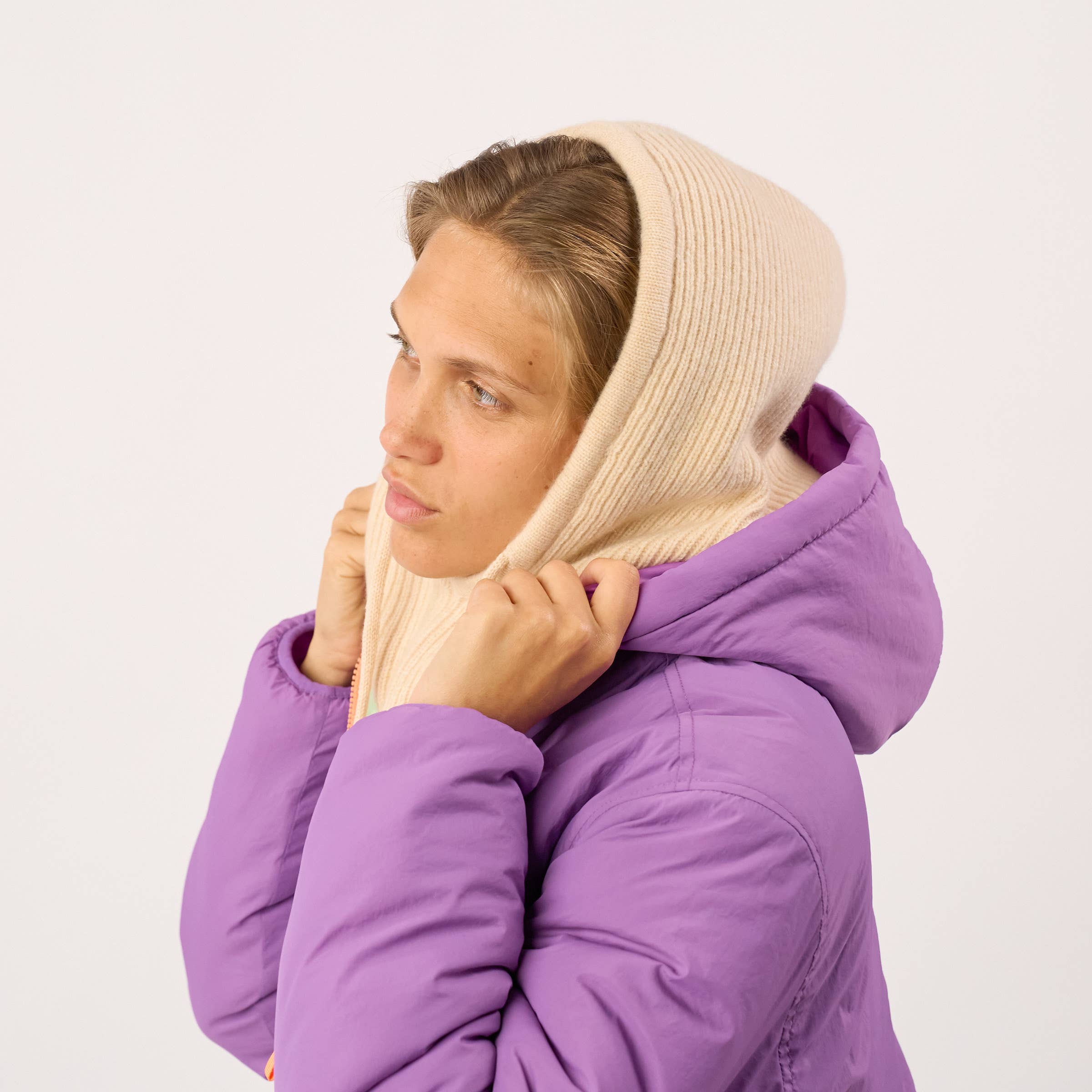 BILLYBELT Passamontagna in 100% lana - Beige: Taille unique