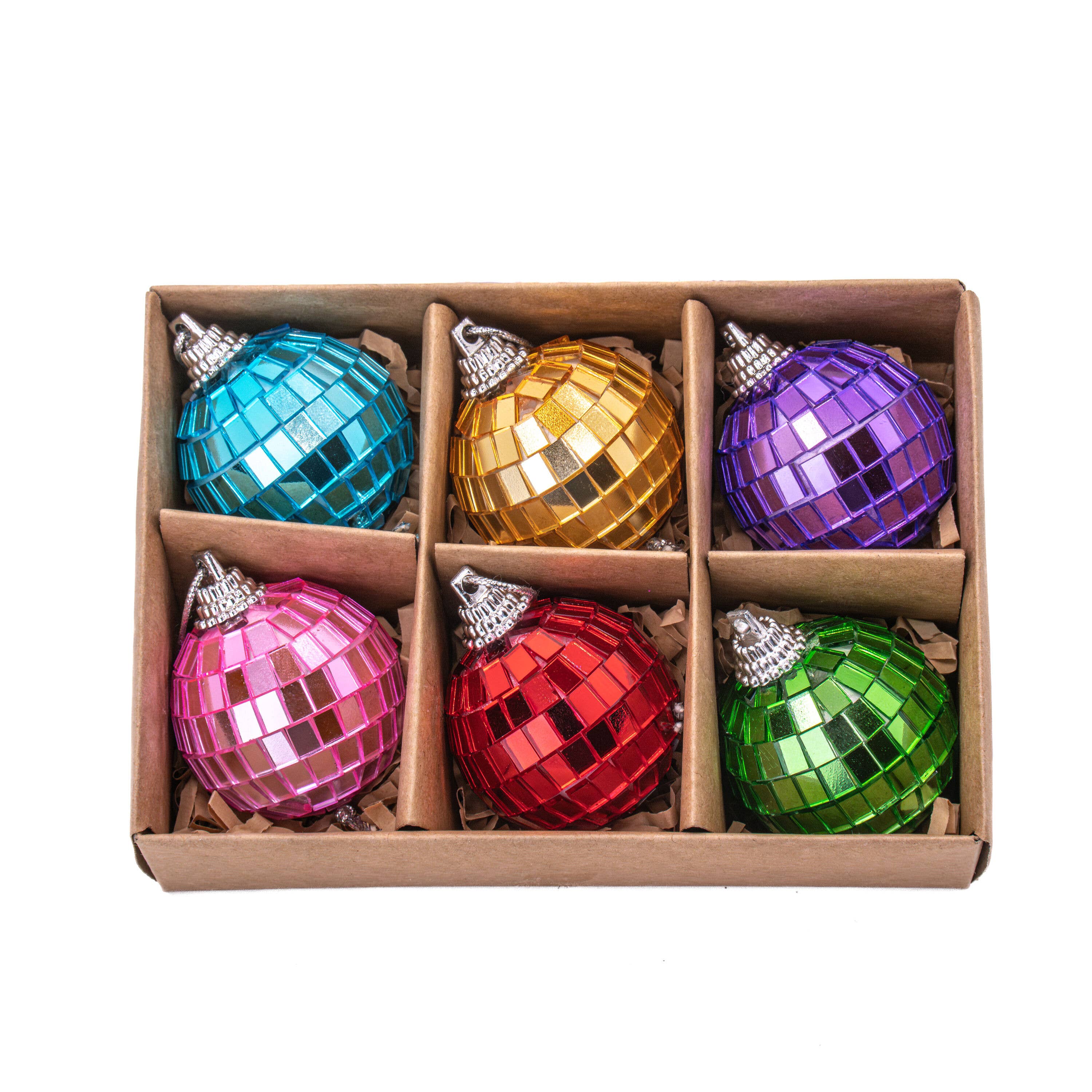 Sass & Belle Europe Set di 6 palline a specchio multicolori