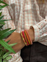 Bracciale nepalese Rosso lampone B49