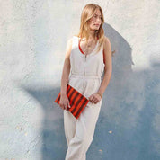 Rose in April POCHETTE LILI RIGHE MARRONE / POMODORO: MARRONE / POMODORO