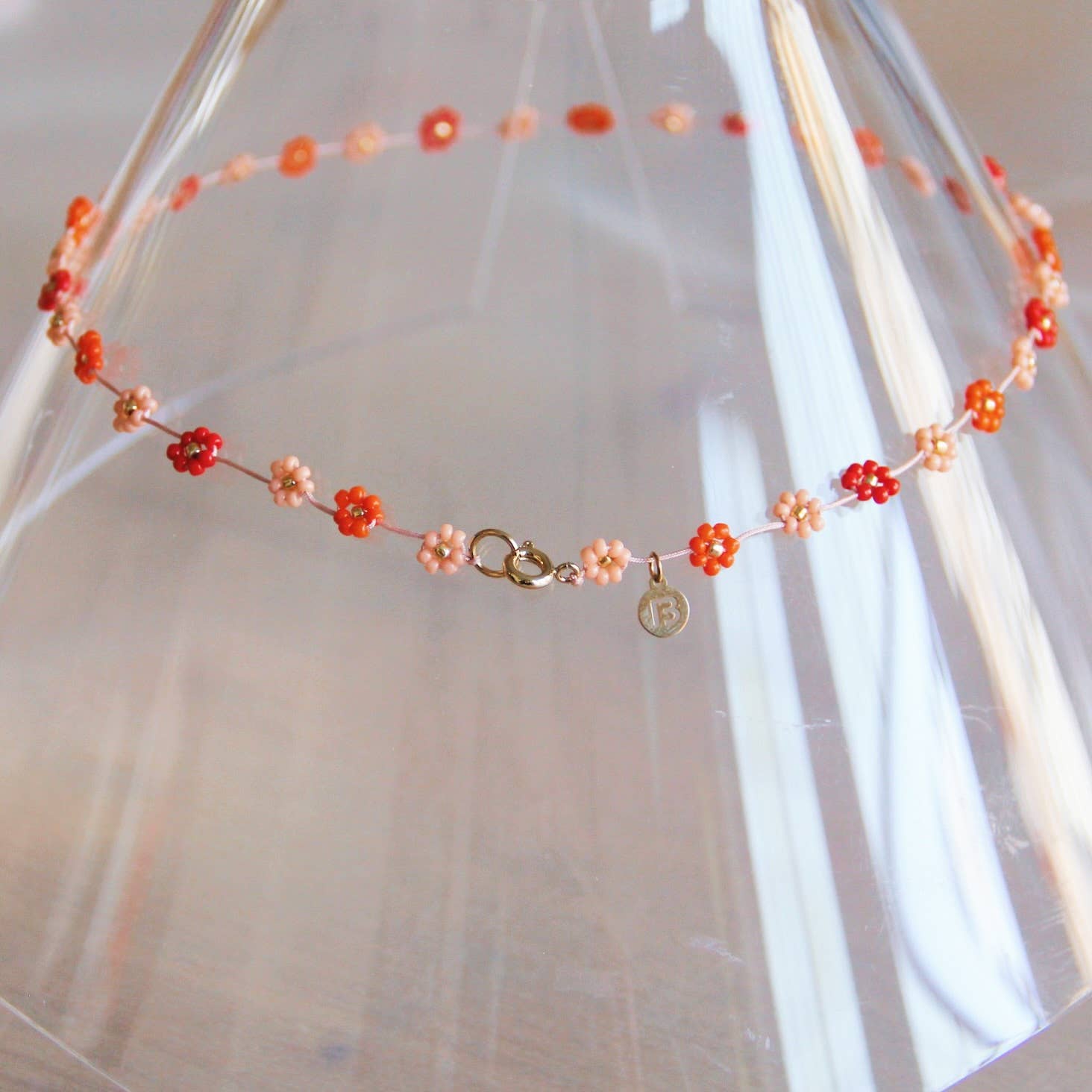 Bazou Collana a forma di margherita — Mix Rosso/Rosa