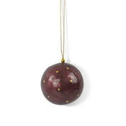 Kinta Palla di Natale con cappuccio, pois e dettagli dorati, 6 cm: Rosso arabo