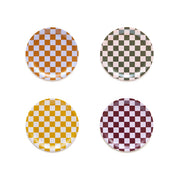 BLU KAT Set di 4 sottobicchieri CHECKER - Mix Caldo - 11 cm