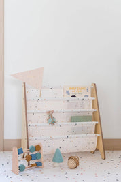 3 Sprouts Libreria per bambini con tessuto riciclato - Terrazzo: Crema Terrazzo