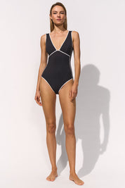 MARYAN MEHLHORN LOW-PLUNGE SWIMSUIT