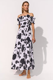 MARYAN MEHLHORN VESTITO CREMA NERO