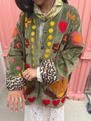 ToutVintage Giacca di velluto LOVE verde: Panter