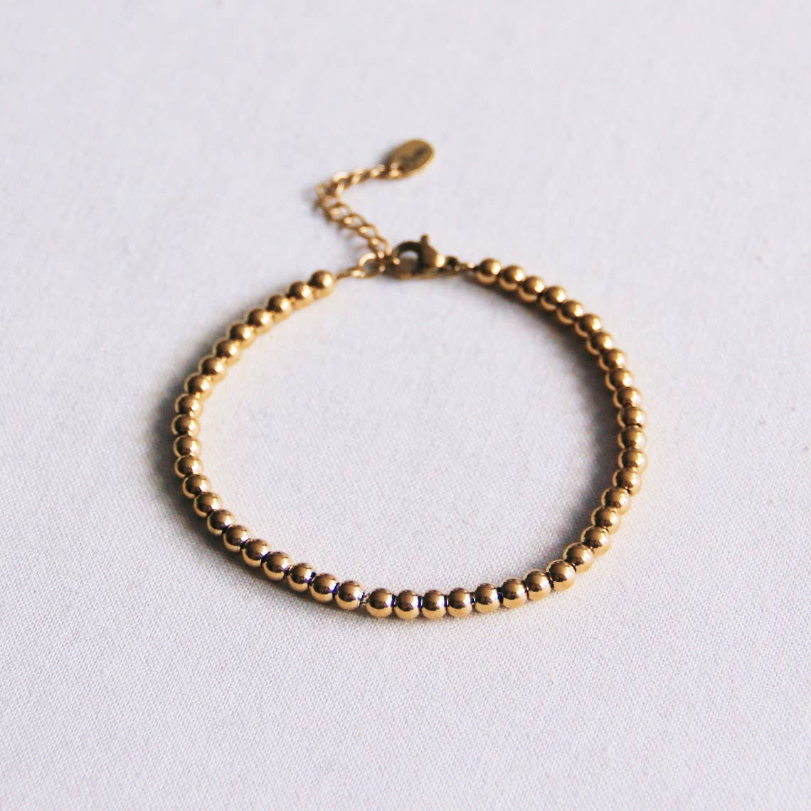 Bazou Bracciale in Acciaio con Perline - Oro