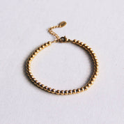 Bazou Bracciale in Acciaio con Perline - Oro