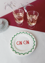 ilaria.i CIN CIN - Piatto in porcellana regalo perfetto per il Natale