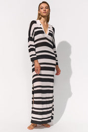 MARYAN MEHLHORN VESTITO CREMA NERA