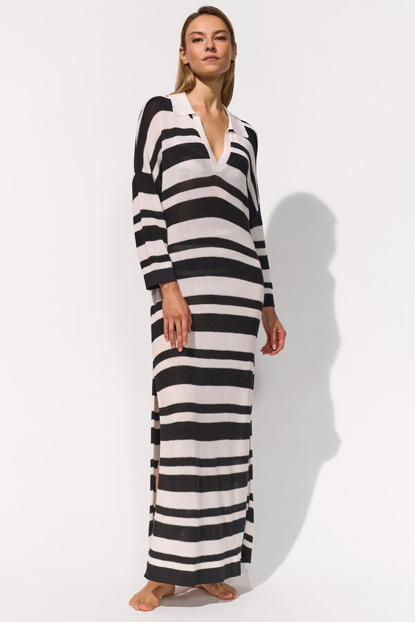 MARYAN MEHLHORN VESTITO CREMA NERA