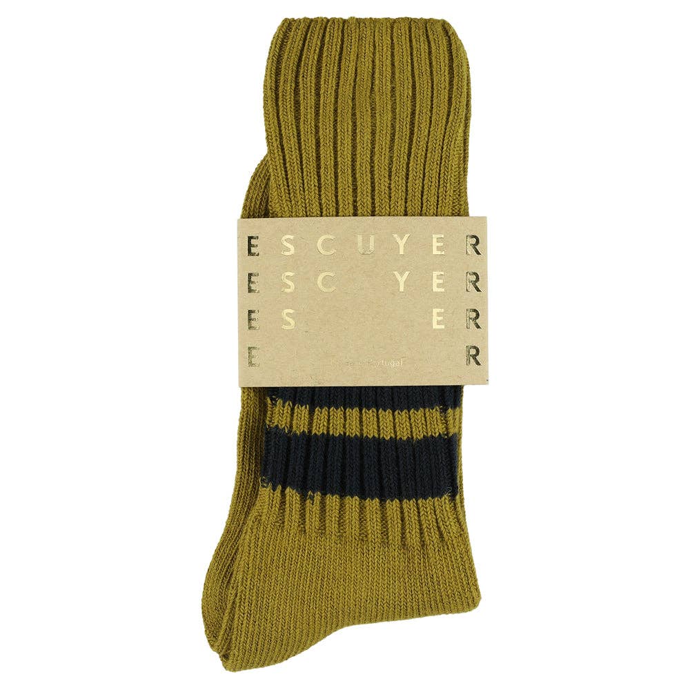 ESCUYER Calzini a righe - Cumino / Blu: EU 39/45 UK 6/10.5 US 6.5/11