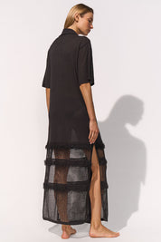 MARYAN MEHLHORN VESTITO NERO SETA