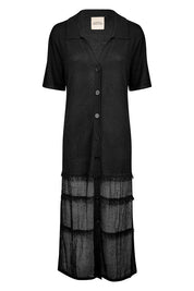MARYAN MEHLHORN VESTITO NERO SETA
