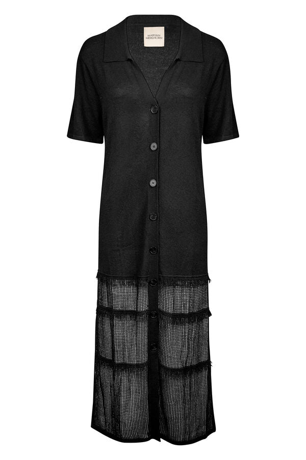 MARYAN MEHLHORN VESTITO NERO SETA