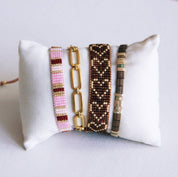 Bazou Bracciale Tilabead - moka/placcato oro
