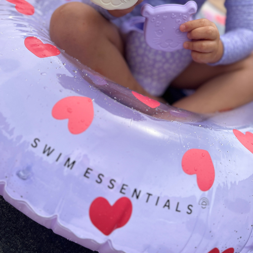Swim Essentials Ciambella Gonfiabile - Viola - Cuori Dolci: Ø 90 cm