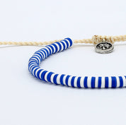 Pineapple Island Braccialetto in Argilla Blu con Perline, Braccialetto Regolabile di Koh Surf: Blu & Bianco