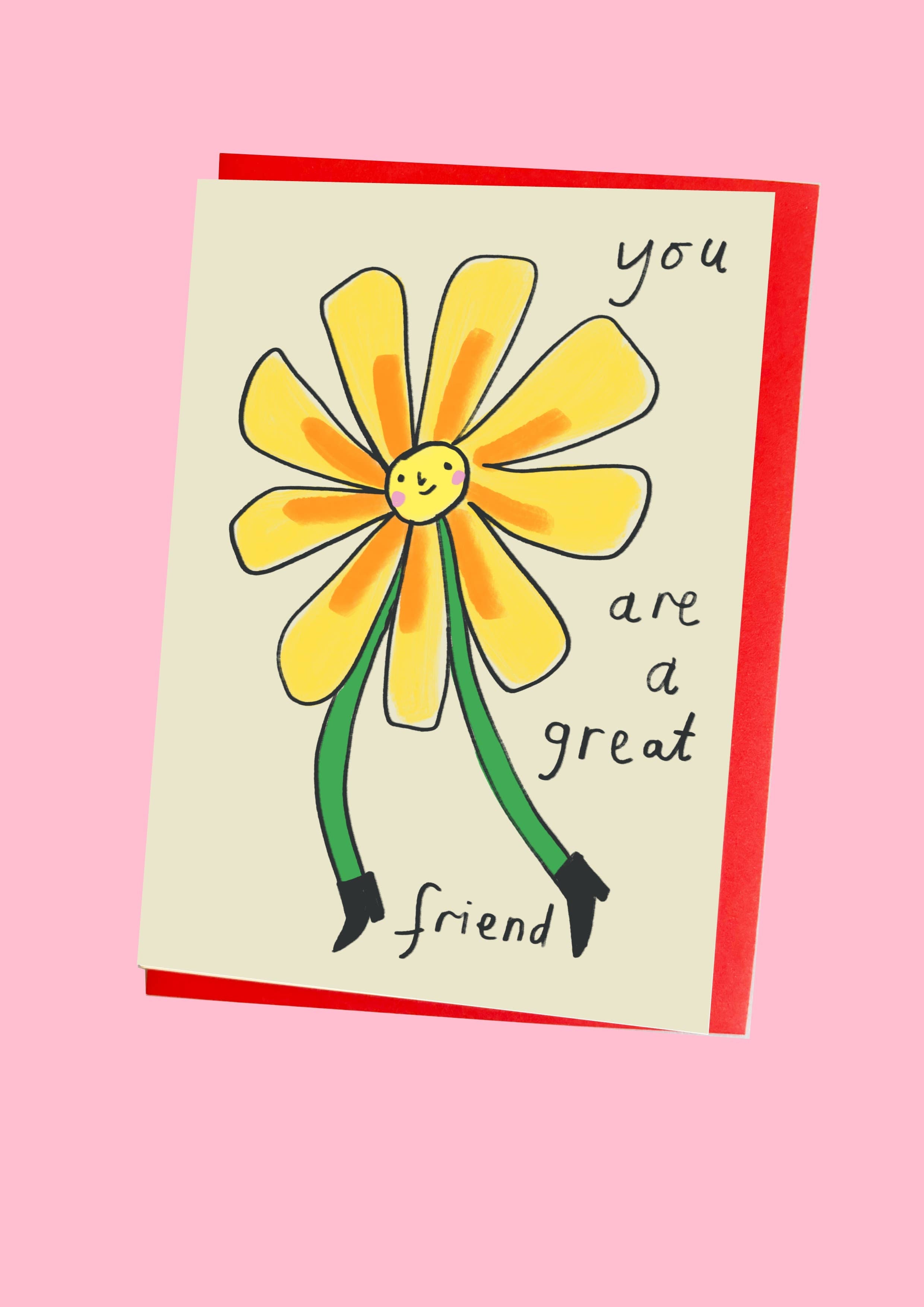 Kitty Kenda Papergoods Biglietto di auguri «Great Friend Flower Person»  : Luce