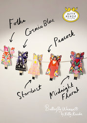 Kitty Kenda Papergoods Biglietto di Auguri Donna Farfalla Seduta - Polvere di Stelle