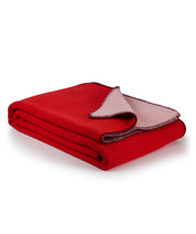 MoST - J. Vercoulen Coperta da letto in lana merino CHICCO - singola - rosso e rosa