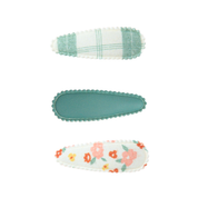GRECH & CO Set di Fermagli Snap Cottage da 3 | Organico | Lille Cottage Club: Floreale Scandi + Plaid di Grano Saraceno