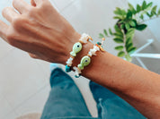 Goupi Lab Bracciale estivo con perline colorate e pesci in ceramica
