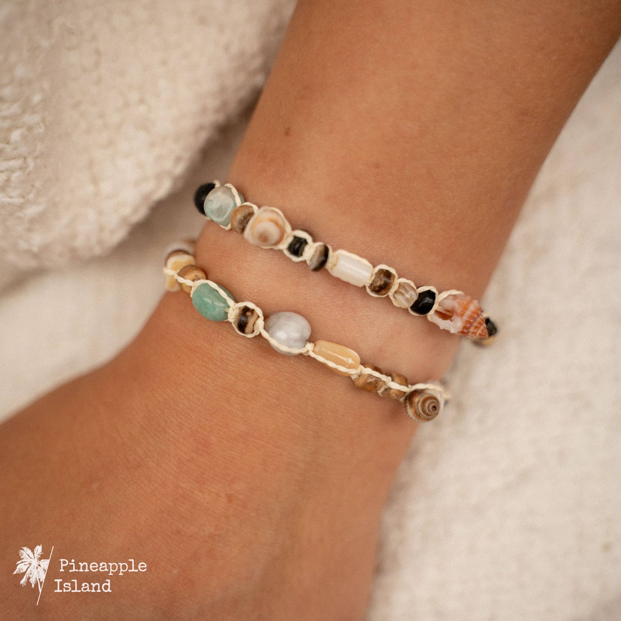 Pineapple Island Braccialetto di Perline con Semi Nixie: Naturale