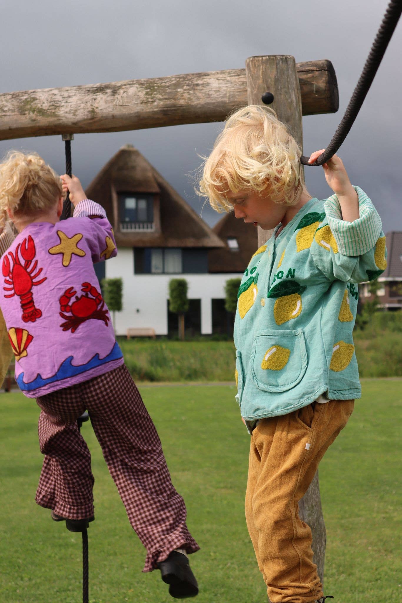 ToutVintage Giacca ricamata in cotone granchio BAMBINI