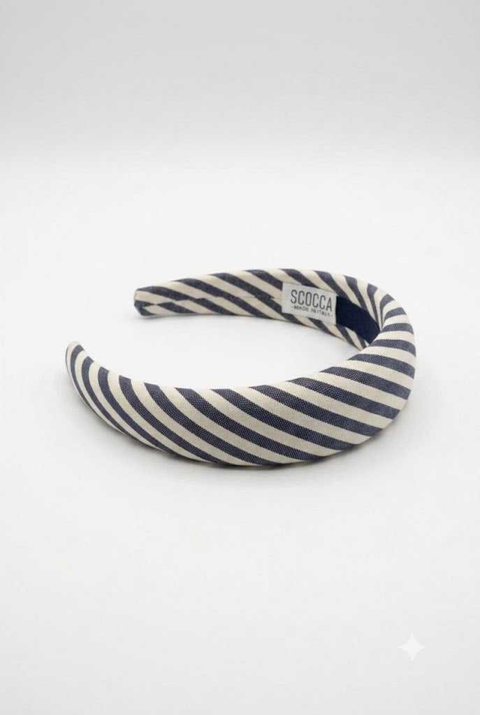 SCOCCA cerchietto a righe blu