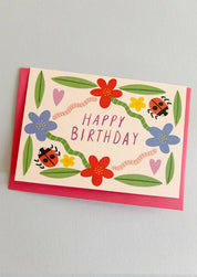 Kitty Kenda Papergoods Biglietto di auguri di buon compleanno con stampa in giardino: Luce