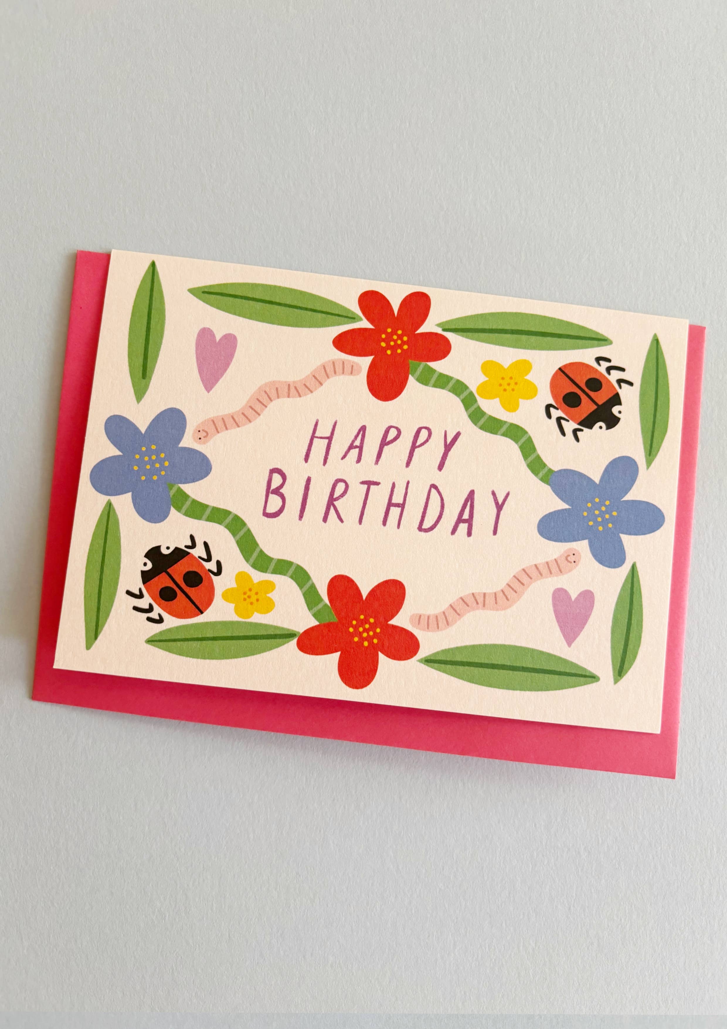 Kitty Kenda Papergoods Biglietto di auguri di buon compleanno con stampa in giardino: Luce