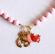 Bazou Collana di perline Miyuki con ciondoli - rosa chiaro/r