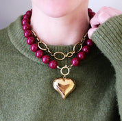 Bazou Collana con perline XXL - ciliegia