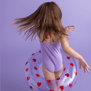 Swim Essentials Ciambella Gonfiabile - Viola - Cuori Dolci: Ø 90 cm